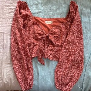 Altar’d State Long-Sleeve Crop Blouse